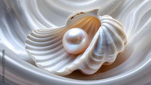 Pearl in a shell isolated on transparent background.