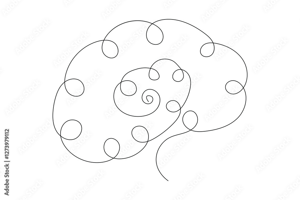 Human brain Continuous one line art drawing of scissors vector illustration design
Human brain Continuous one line art drawing of scissors vector illustration design