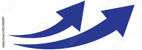 Long arrows icon. Long curved hand drawn arrow isolated.