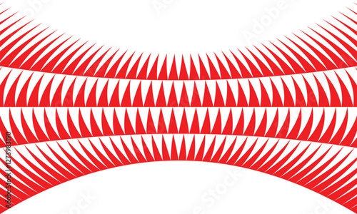 abstract red thick to thin line squeeze pattern art suitable for background.