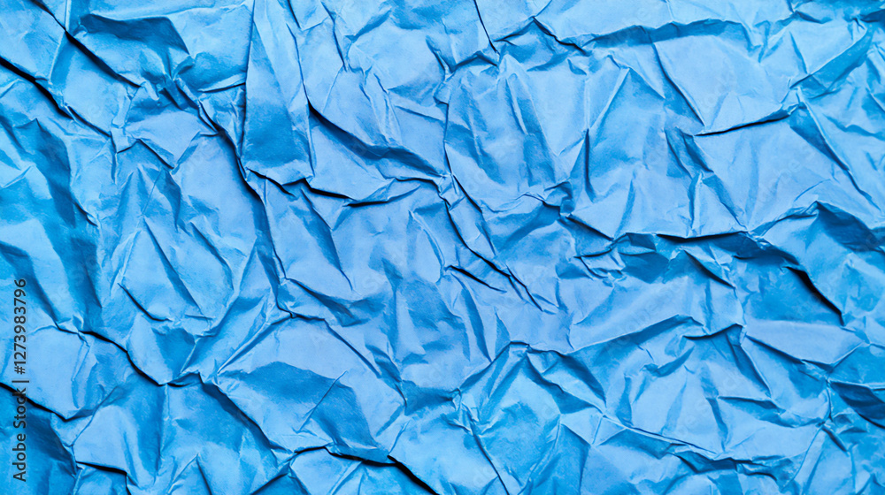 Obraz premium crumpled blue paper