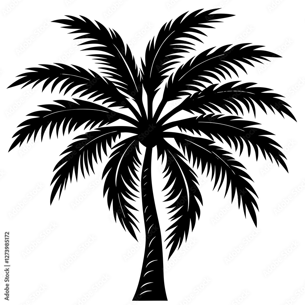 Obraz premium palm tree silhouette on White Back ground
