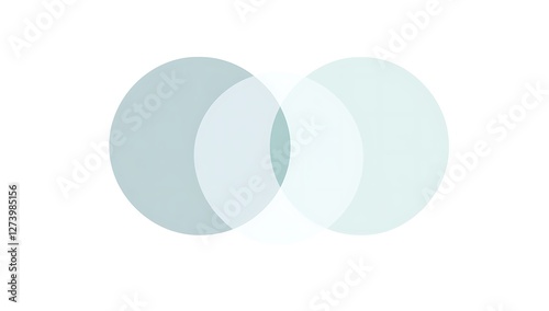 Modern minimalist abstract background with light blue and gray shapes, circles, and lines on a white background