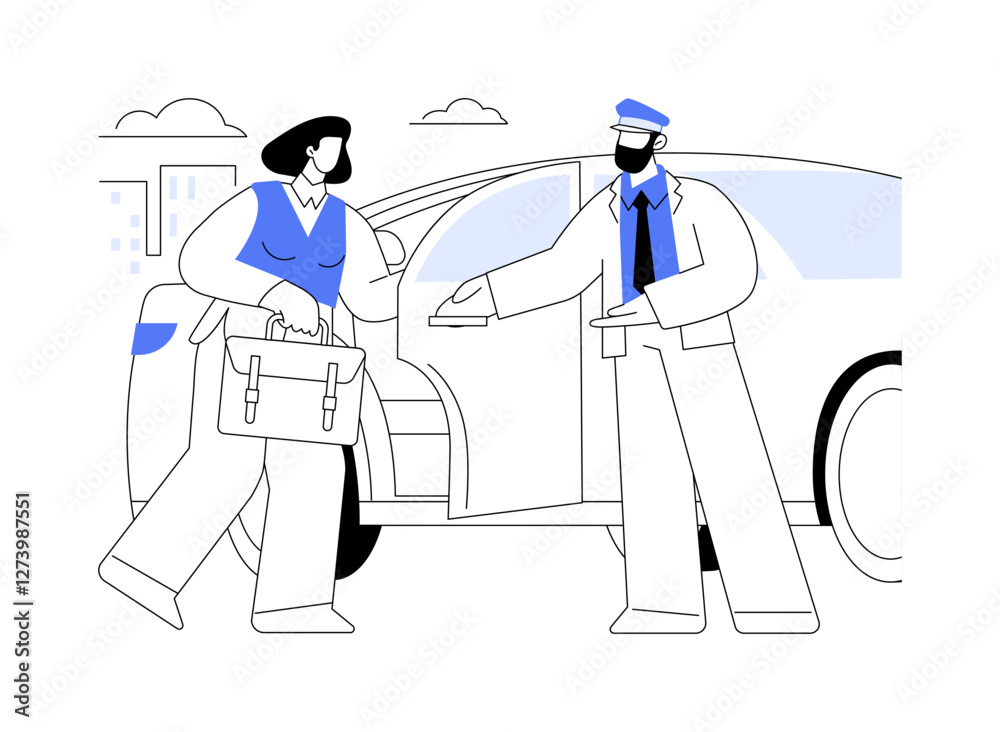 Personal driver isolated cartoon vector illustrations. Personal driver isolated cartoon vector illustrations.