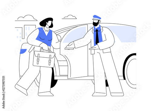 Personal driver isolated cartoon vector illustrations.