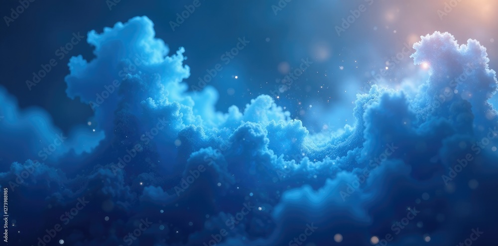 Shimmering blue haze envelops irregular shape, haze, dreamy Shimmering blue haze envelops irregular shape, haze, dreamy