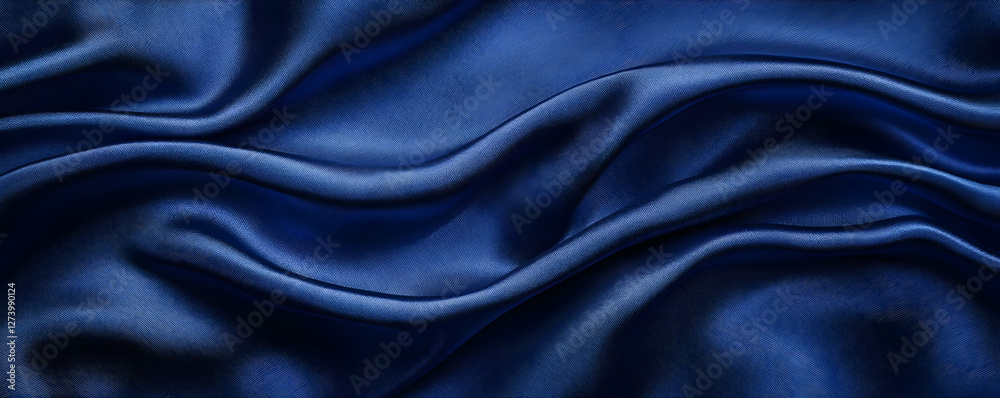 Fototapeta premium Blue silk fabric texture background (1)