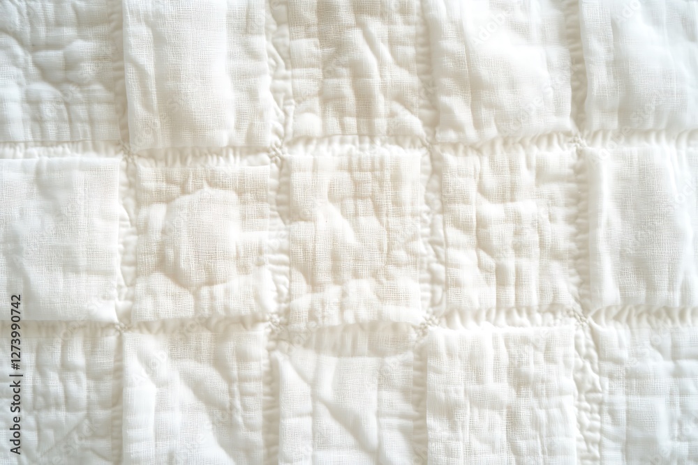 Obraz premium White quilted fabric background texture