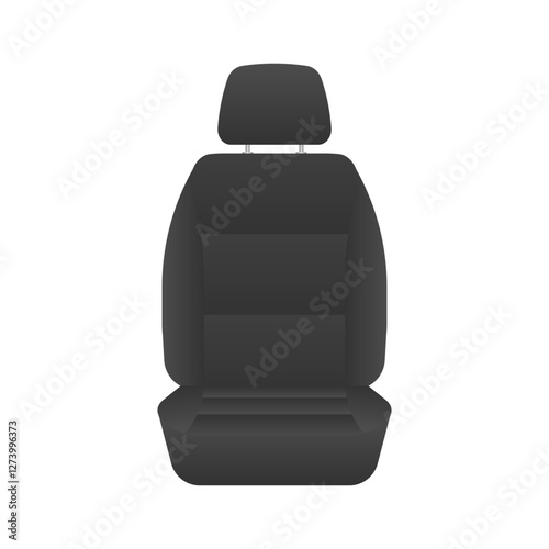 Black Car Seat. Car Interior. Vector Illustration. 