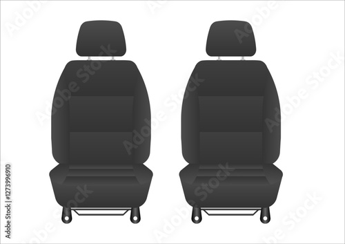 Black Car Seat. Car Interior. Vector Illustration. 