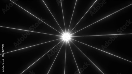 white laser glowing vj loop video background rotating from the center 
