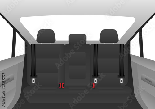 Black Car Seat. Car Interior. Vector Illustration. 