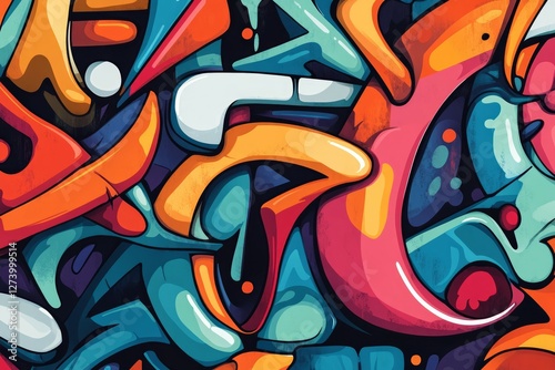 Wallpaper Mural Intricate graffiti explosion in vibrant urban setting. Neural network AI generated Torontodigital.ca