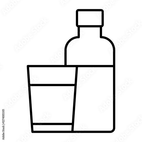 Glass and bottle icon