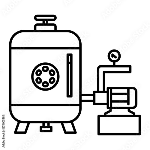 Water tank and pump icon