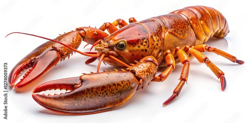 Cooked Lobster on White Background Cooked Lobster on White Background