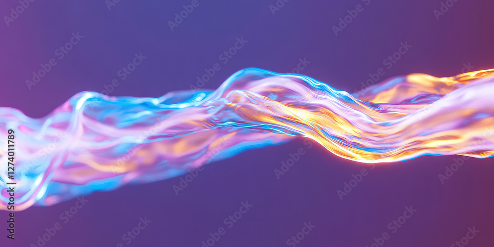 Obraz premium Abstract Flowing Form with Blue, Purple, and Yellow Gradients