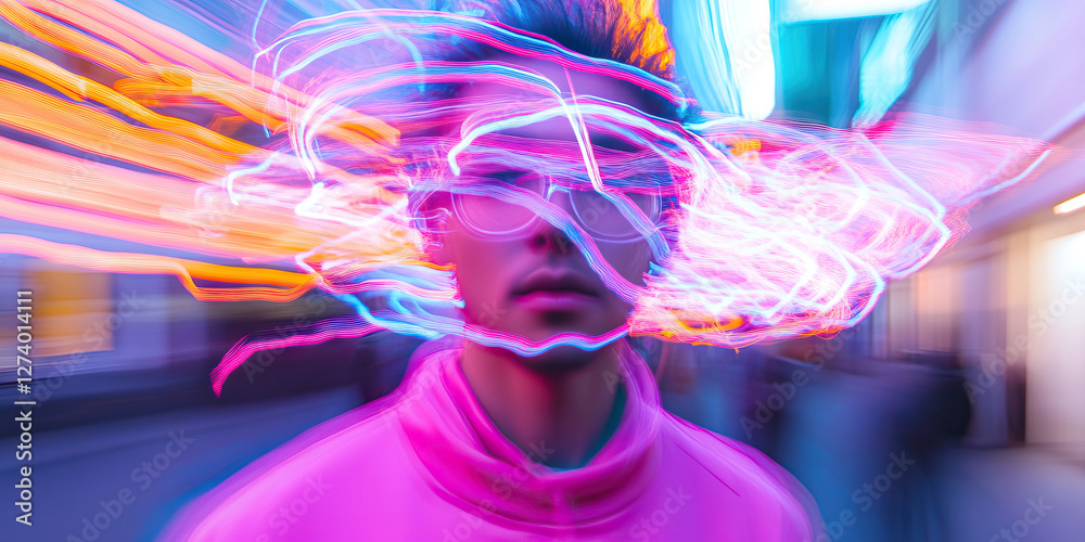 Portrait of Person with Light Trails Portrait of Person with Light Trails