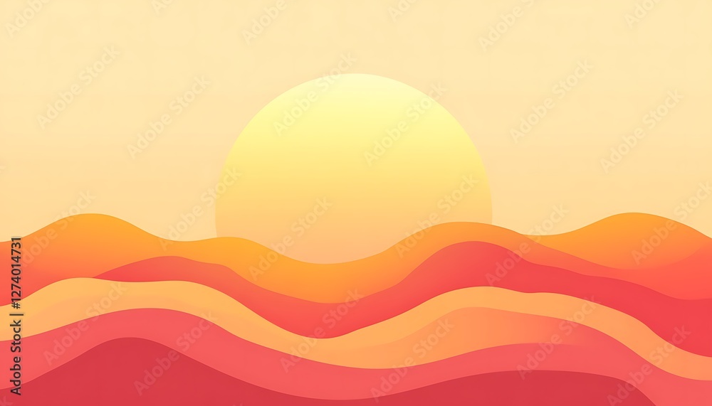 Modern minimalist abstract purple and orange gradient background with rounded geomatric shapes