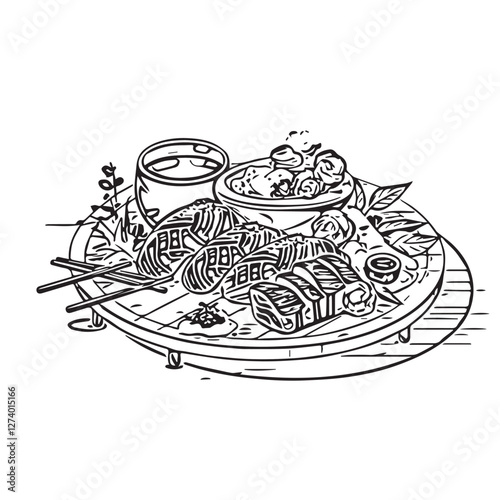 food, asian, restaurant, japanese, meal, delicious, sushi, rice, japanese food, japanese cuisine, chinese, cuisine, fresh, japan, smile, woman, dinner, art, man, background, table, tasty, gourmet, ill