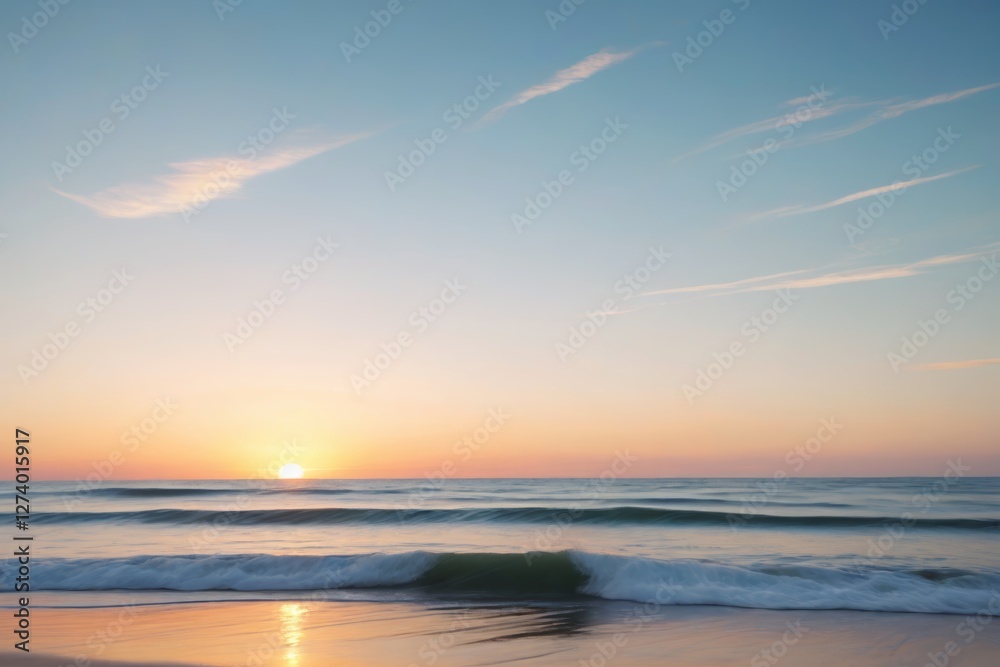 Obraz premium surfers are riding the waves at sunset on the beach