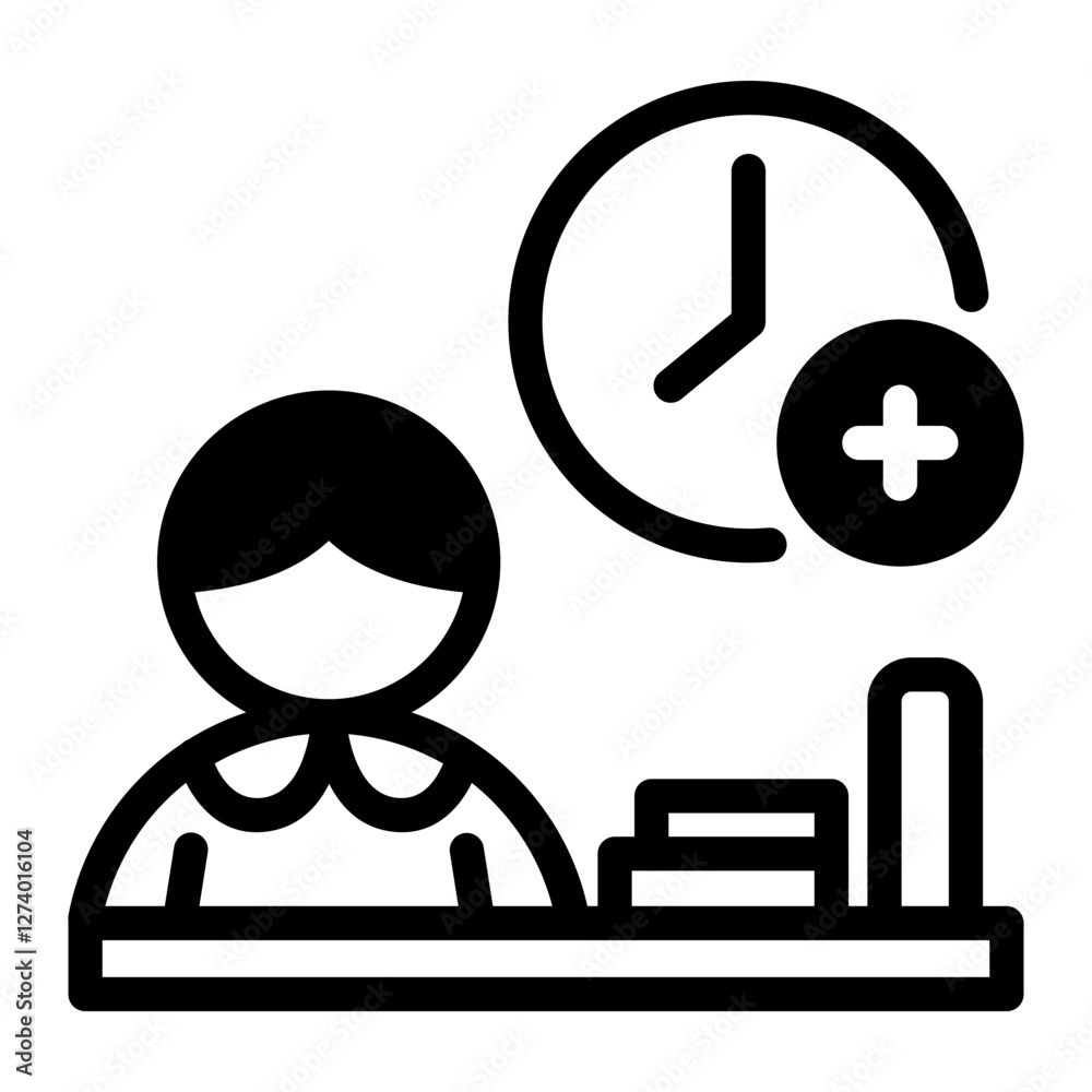Fototapeta premium This Overtime icon is suitable for Business Motivation, Business Improvement, etc.