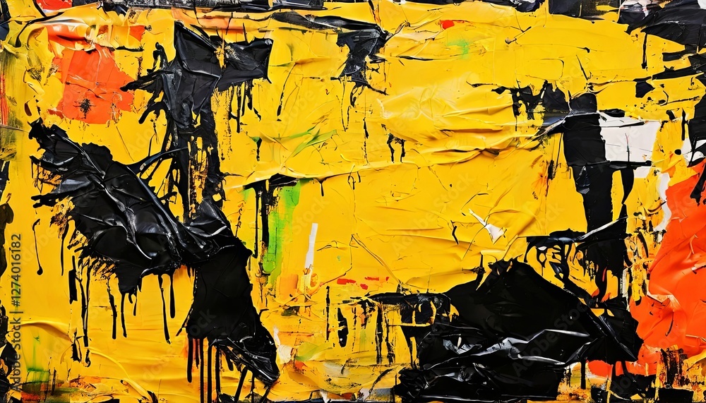 Fototapeta premium A painting with black and yellow colors