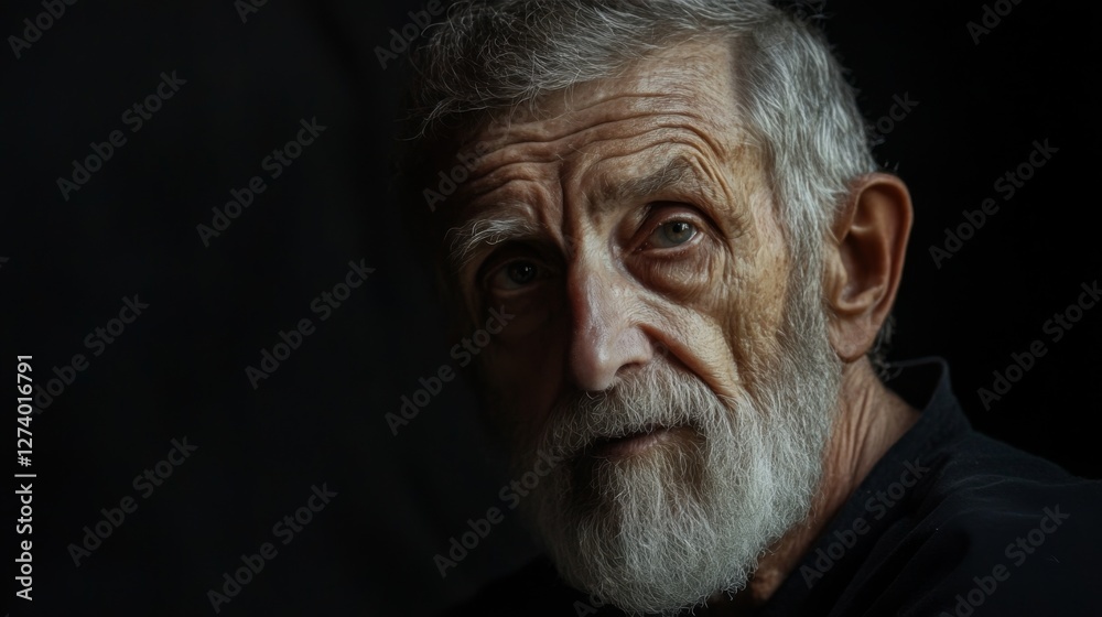 Close-up portrait of elderly man