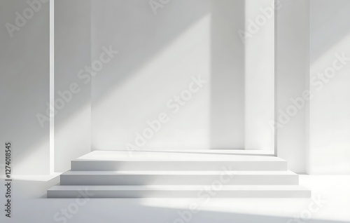 Modern minimalist abstract White background, simple geometric lines
