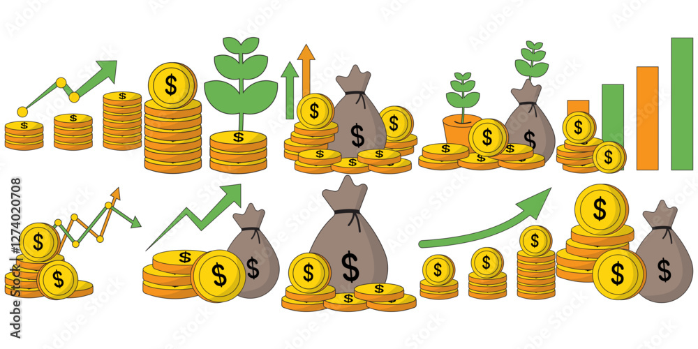 Fototapeta premium Financial Growth Illustration 