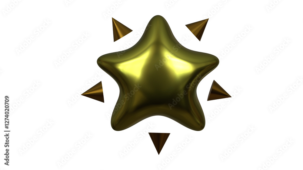3d golden star