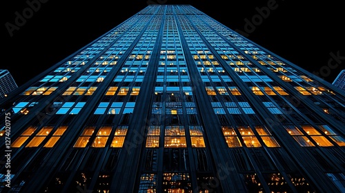 Wallpaper Mural Night Cityscape: A Skyscraper's Ascent Torontodigital.ca