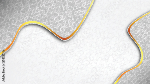 Hexagonal Background with Gold and Orange Waves