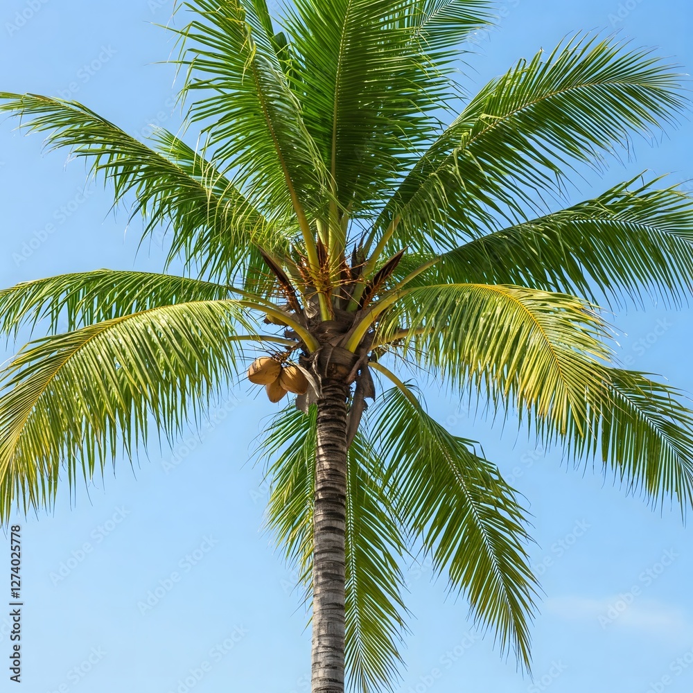 Fototapeta premium palm tree on blue sky