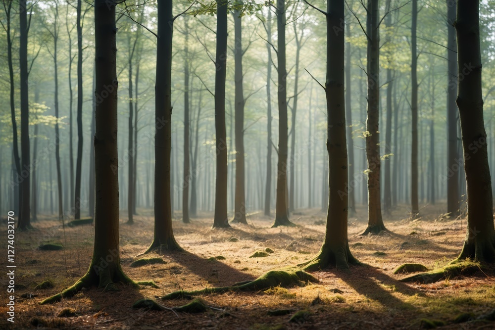 trees in a forest with sun shining through the trees trees in a forest with sun shining through the trees