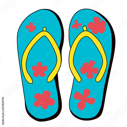 flip flops vector illustration on white background 