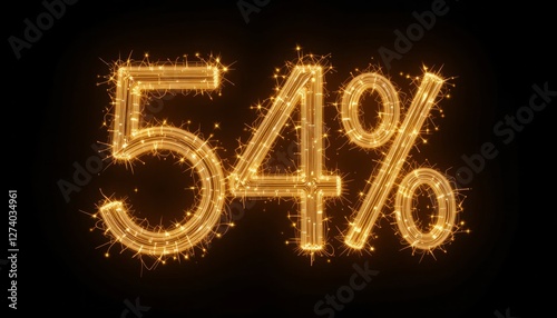 Sparkling 54 Percent Off Sale Celebration Festive Discount Offer photo