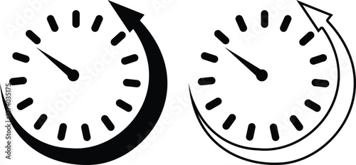 Downtime icon. Uptime on white isolated background. Clock business concept. vector illustration  
