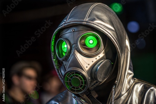 Person in futuristic gas mask