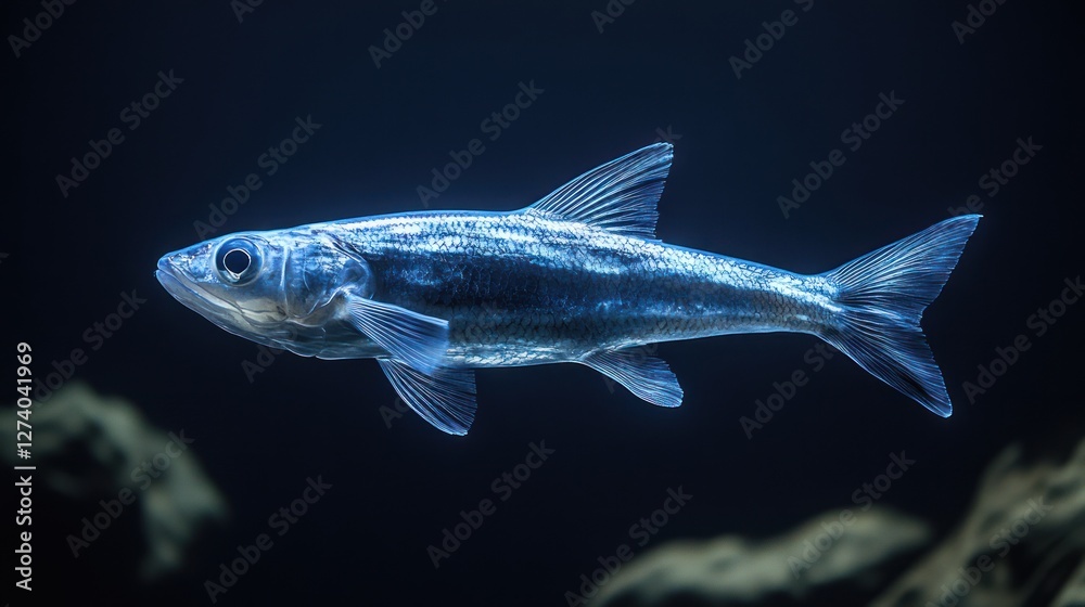 Fototapeta premium A knife fish in smooth motion, high-contrast background