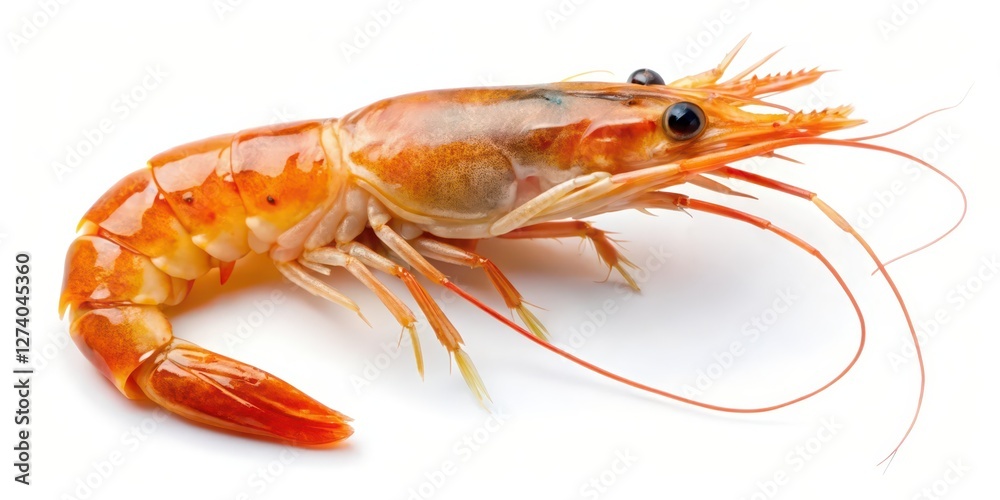 Single Shrimp on White Background Single Shrimp on White Background