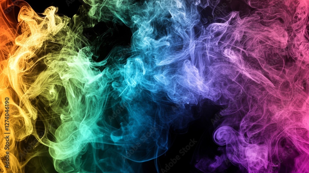 Obraz premium Softly lit, dreamy tendrils of smoke intertwine in an abstract design, showcasing their intricate texture through subtle lighting