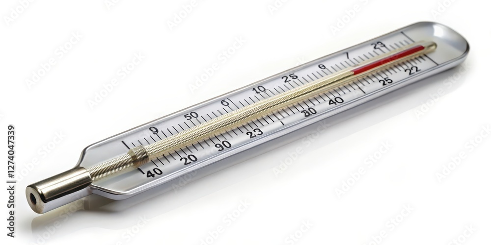 Glass Thermometer on White Background Glass Thermometer on White Background