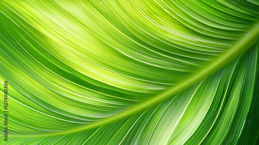 Detailed Macro of a Vibrant Green Leaf Veins and Texture with Bright Natural Light Detailed Macro of a Vibrant Green Leaf Veins and Texture with Bright Natural Light