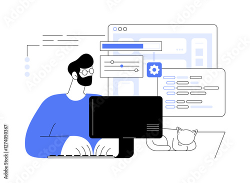Software tester isolated cartoon vector illustrations.