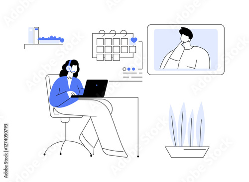 Consulting before the date isolated cartoon vector illustrations.