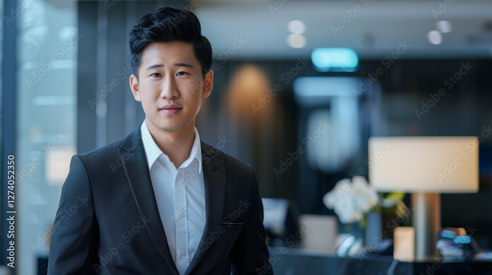 The image shows a man in professional attire. The image shows a man in professional attire.