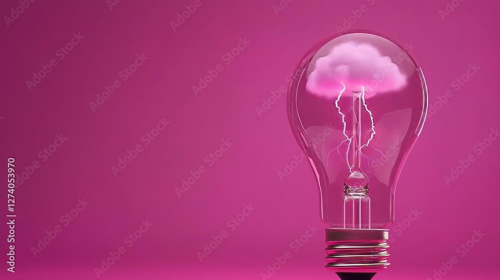 The dynamic force of static electricity and energy, exemplified by a purple glowing light bulb and a sudden lightning strike The dynamic force of static electricity and energy, exemplified by a purple glowing light bulb and a sudden lightning strike