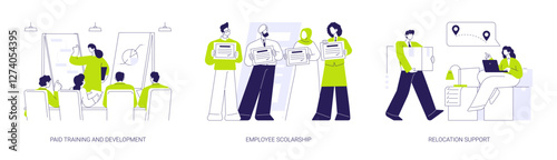 Employee education abstract concept vector illustrations.