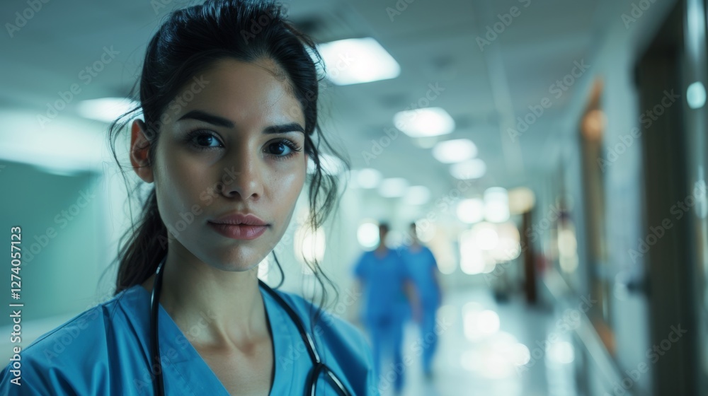 Fototapeta premium Nurse in hospital corridor